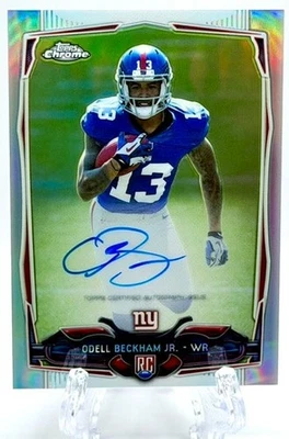 2014 Topps Chrome Odell Beckham Jr. RC Rookie Refractor On-Card Auto #140/150 - Image 1 of 2