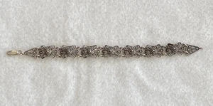 Bracciale Marcasite Argento Sterling .925 Vintage 7,5" *Spedizione Gratuita - Foto 1 di 7