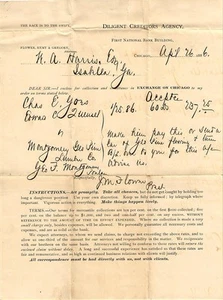 1886 SIGNED J.E. FLOWERS, PRES TO W.A. HARRIS, ISABELLA GA ON CO COLLECTION FORM - Picture 1 of 2
