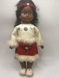 Native American Doll Made in Hong Kong 12" poseable, plastic 1950's