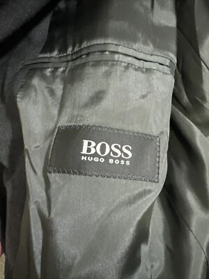 Chaqueta Blazer Vintage Hugo Boss Sócrates Para Hombre Lana Negra Elastizada Talla EU50 UK40 Foto 1 de 4