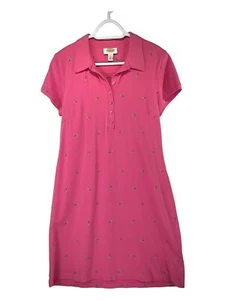 Vestido para mujer Talbots talla M rosa con cuello de palmeras cuello abotonado algodón - Imagen 1 de 13