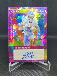 2023 Leaf Vivid Colts North Carolina Josh Downs Auto Autograph 1/2 Purple Ice
