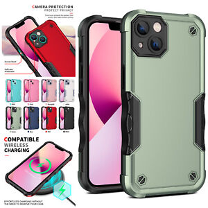 For iPhone 15 14 Pro Max 13 12 11 X XR XS 87 Armor Shockproof Bumper Hybrid Case