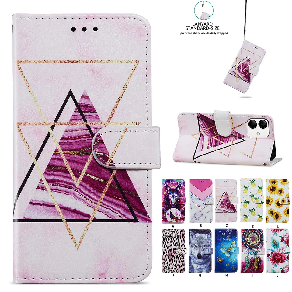 For Samsung A73 A53 5G A34 A04s Painted Wallet Leather Case Flip Stand Slim Case - Image 1 of 1