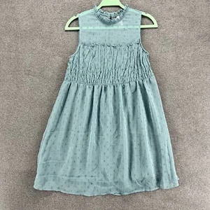 XHILARATION Dress Womens Small Blue Dobby Chiffon Dusty Lined sheer - Picture 1 of 12