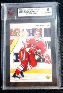 1992-93 UPPER DECK #586 PAUL KARIYA (rc) KSA 9 *ROOKIE* Team Canada