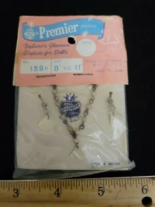 Collar y pendientes de muñeca vintage de 8" a 11" en paquete Premier original JW252 - Imagen 1 de 1
