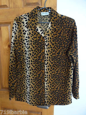 Joanna Mujer Casual Manga Larga Abotonada Estampado Animal Camisa Blusa Talla S Foto 1 de 4