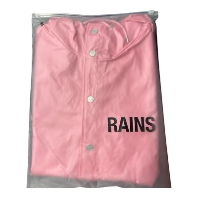 Parka impermeable para mujer Rains chaqueta con capucha rosa caramelo, talla GRANDE $155 Foto 1 de 4