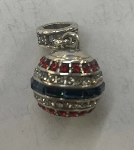 Brighton USA Ball Charm, J98082, Silver Finish/Crystals,  New - Picture 1 of 4