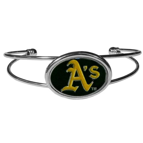 Oakland Athletics Double Bar Cuff Bracelet [NEW] MLB Wrist Necklace Jewelry Cover