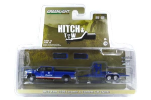 Greenlight 32250-D RAM 2500 Laramie "Mopar" blau+Tandem Car Trailer - Hitch&Tow - Bild 1 von 1