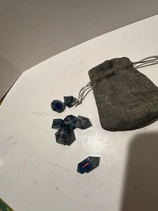 Full Set of Gaming Dice - Dark Blue Sparkle- Dungeons and Dragons - Picture 1 of 4