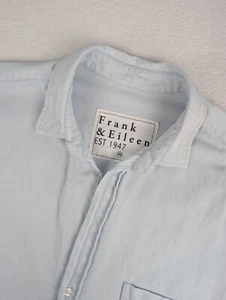 Frank & Eileen Shirley Oversized Italian Oxford Womens sz XL Light Blue Tattered - Picture 1 of 11