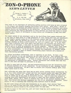 ZON-O-PHONE NEWS LETTER VOL. 1 - 4 1980 - ADVERTISEMENT & INFORMATION - Picture 1 of 7