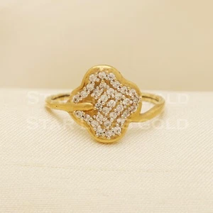 Gold Ring 18k Gold Ring for Women Wedding Jewelry Size 7 Handmade Design Ring - Picture 1 of 6