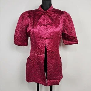 Pigiama giacca letto trapuntato rosa vintage anni 40 top loungewear accappatoio ritagliato - Foto 1 di 6