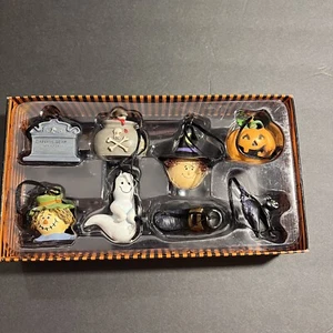 Halloween Boxed Ornament Set of 8; Unbranded, Never Used, Resin, 2”-2.75” HTF - Picture 1 of 11