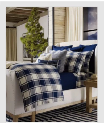 Ralph Lauren Acadia WINTER HARBOUR California King Sheet Set Rustic Plaid  EUC - Image 1 of 4