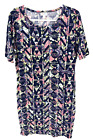 Lularoe Julia Dress Size 2X Sheath Knit Stretch Floral Geometric Colorful Spring