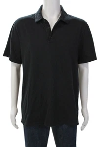 Vince Mens Short Sleeves Crew Neck Rugby Shirt Black Cotton Sz Large - Picture 1 of 6