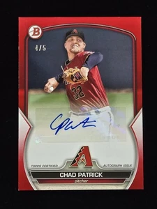 Bowman #PPA-CP Paper Prospect 2023 Chad Patrick rojo automático 4/5 Dbacks Brewers - Imagen 1 de 7