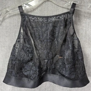 Sujetador Soma Bralette Mujer Mediano Negro Impresionante Cuello Alto Encaje Malla Transparente - Imagen 1 de 13