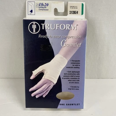 Guantelete de compresión Truform tamaño mediano 15-20 mmHg beige hinchazón manual Foto 1 de 4