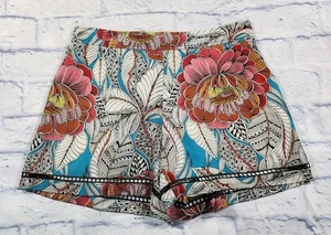 Trina Turk WOMENS SIZE S Floral 100% Silk Bubbly Shorts Lined - Picture 1 of 12