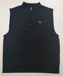FootJoy Vest Mens Large Black Quarter Zip Peformance Pullover Golf Custom Logo - Picture 1 of 9