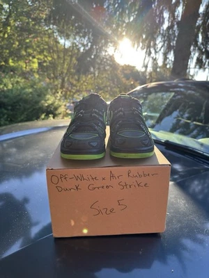 Off-White X Air Rubber Dunk Green Strike Size 5 Black White CU6015-001 - Image 1 of 4