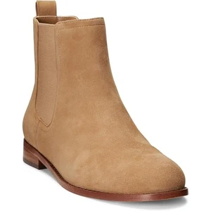 Lauren Ralph Lauren Womens Brown Brylee Camel Suede Chelsea Boots size 8 B NEW - Picture 1 of 6