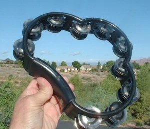 NICE 9" Professional Tambourine Double Jingles HALF MOON HAND GRIP Taiwan - Picture 1 of 5