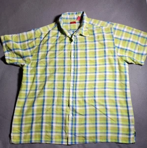 Mossimo Shirt Mens XL Yellow Green Plaid Short Sleeve Collared Button Down - Picture 1 of 19
