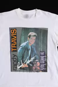 Vtg Randy Travis Gift For Fans Heavy Cotton White All Size Unisex Shirt AG252 - Picture 1 of 3