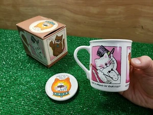 New vintage Hallmark Mug Mates Four Cats With Sayings Lid Coaster Funny Japan - Bild 1 von 12