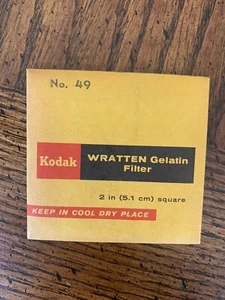 NOS Wratten Kodak No 49 Filter 2x2 inch (50mm) Gelatin RARE - Picture 1 of 2