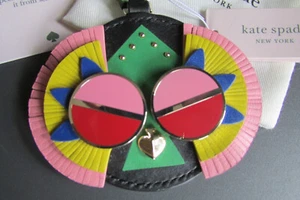 Kate Spade New York Portachiavi Fob Grande Pelle Preeny Pavone Spademals Nuovi con etichette - Foto 1 di 12