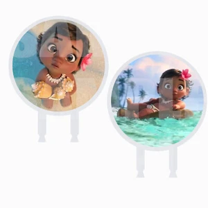 Baby Moana Cake Topper 6" Width x 3" Stakes Two-Sided Image Decorative Favor - Picture 1 of 2