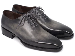 Paul Parkman Goodyear Welted Wholecut Oxfords Gray Black Hand-Painted (ID#044GRY - Bild 1 von 6