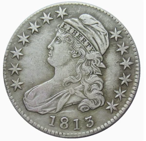 1813 Capped Bust Half Dollar, Choice Fine Early Silver 50c - Picture 1 of 2