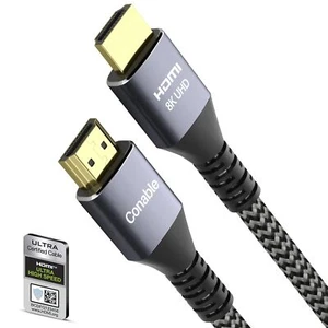 8K HDMI 2.1 Cable 2 FT, Real Certified 48Gbps Ultra High Speed HDMI Cable, Ul... - Picture 1 of 6