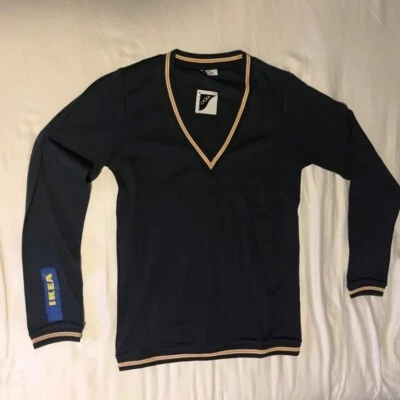 IKEA BLUE V-NECK MEN'S CARDIGAN/SWEATER MEDIUM [NEW] - Image 1 of 4