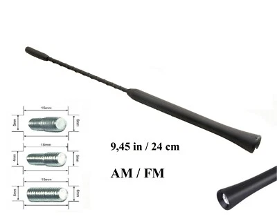 Antenne Auto Voiture Noire Radio AM FM Antenne Pour Peugeot Ciroen 24cm Neuf - Photo 1/4