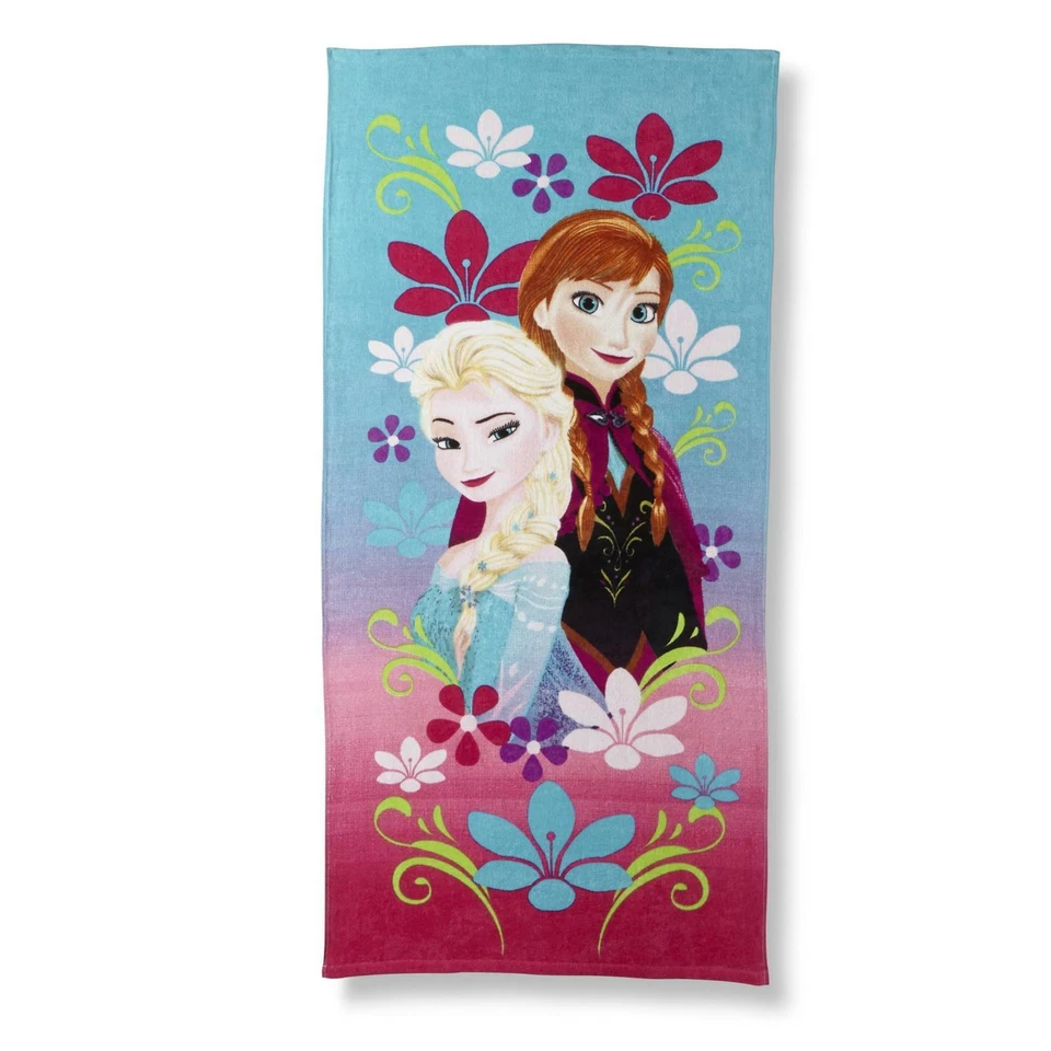 Toalla de playa floral colorida para niños Disney Frozen Elsa & Anna, 28" x 58"           Foto 1 de 1