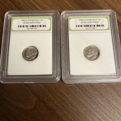 1979S & 1981S GEM PROOF PROOF ROOSEVELT DIMES - Image 1 of 4