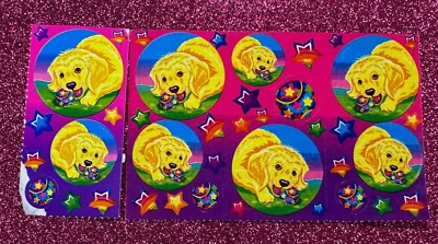 Pegatinas de Colección Lisa Frank Cachorro Perro Arco Iris Estrellas 4 Módulos Bola Retro De Colección Años 90 Foto 1 de 4