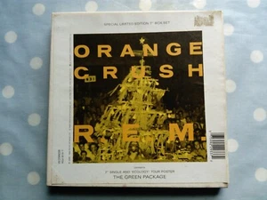 R.E.M. Orange Crush /Ghost Riders Ltd 7" Vinyl Box Set (Green Package/Poster) - Picture 1 of 8