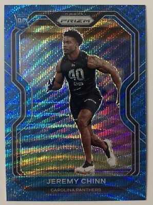 2020 Prizm Jeremy Chinn Rookie RC Blue Wave Prizm 102/199 Panthers - Image 1 of 2